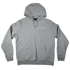 Nike Gray Hoodie Men’s Large Pullover Fleece Pocket Light Marks Logo Athleisure